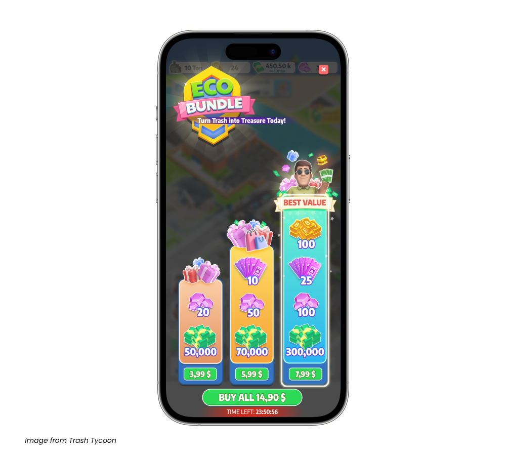 IAP bundle trash tycoon